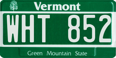VT license plate WHT852
