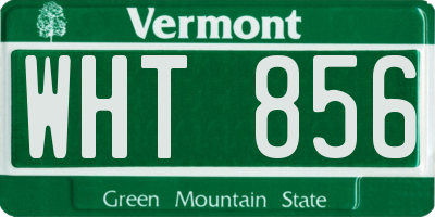VT license plate WHT856