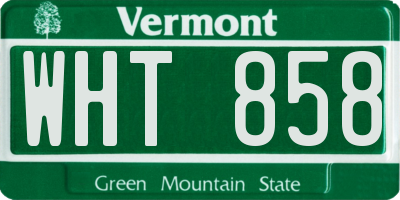 VT license plate WHT858