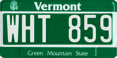 VT license plate WHT859