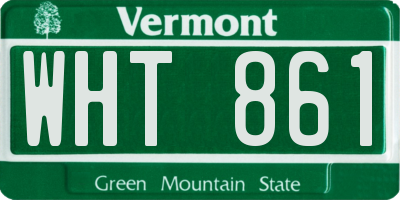 VT license plate WHT861