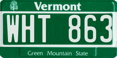 VT license plate WHT863