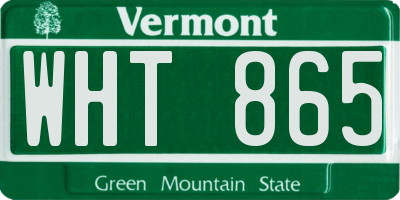 VT license plate WHT865