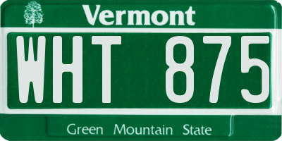 VT license plate WHT875