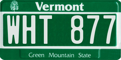 VT license plate WHT877