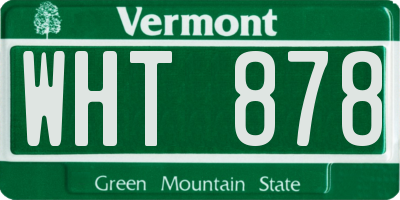 VT license plate WHT878