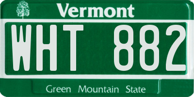 VT license plate WHT882