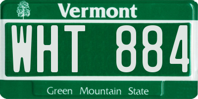 VT license plate WHT884