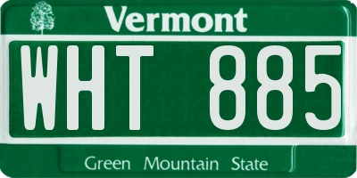 VT license plate WHT885