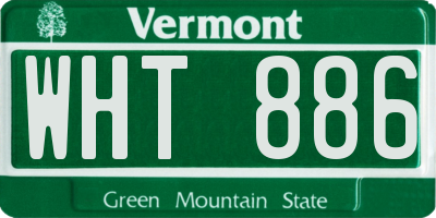 VT license plate WHT886