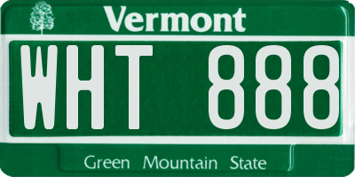 VT license plate WHT888