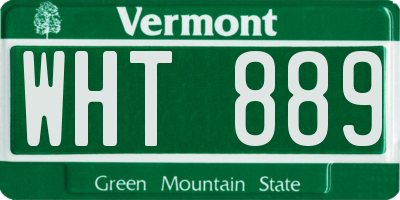VT license plate WHT889