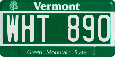 VT license plate WHT890