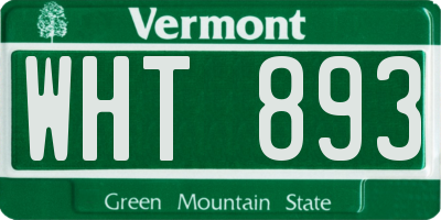 VT license plate WHT893