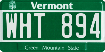 VT license plate WHT894