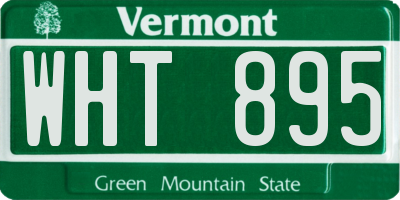 VT license plate WHT895