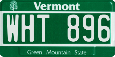 VT license plate WHT896