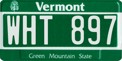 VT license plate WHT897