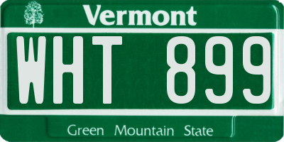 VT license plate WHT899