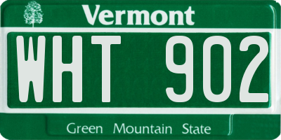 VT license plate WHT902