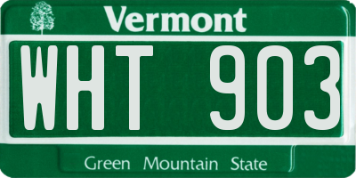 VT license plate WHT903