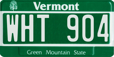 VT license plate WHT904