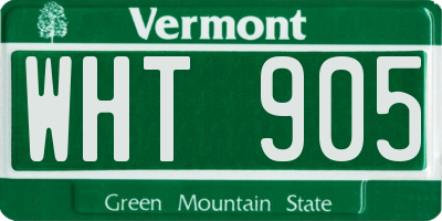 VT license plate WHT905
