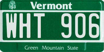 VT license plate WHT906