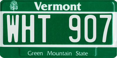 VT license plate WHT907