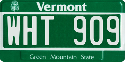 VT license plate WHT909
