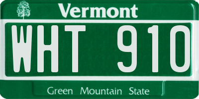 VT license plate WHT910