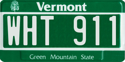 VT license plate WHT911