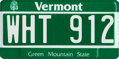 VT license plate WHT912