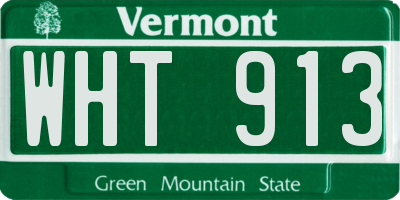VT license plate WHT913