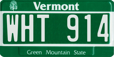 VT license plate WHT914