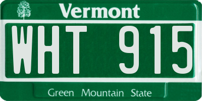 VT license plate WHT915