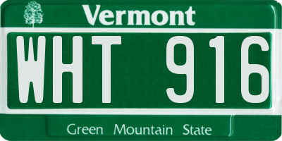 VT license plate WHT916