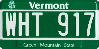 VT license plate WHT917