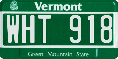 VT license plate WHT918