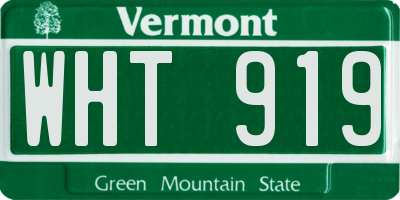 VT license plate WHT919