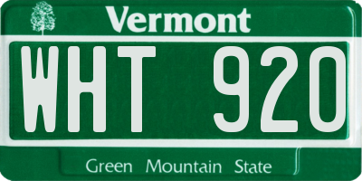 VT license plate WHT920