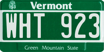 VT license plate WHT923