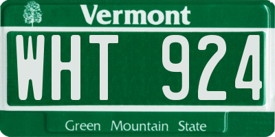 VT license plate WHT924