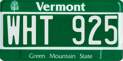VT license plate WHT925