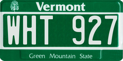 VT license plate WHT927