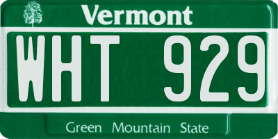 VT license plate WHT929