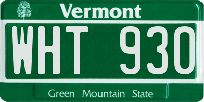 VT license plate WHT930