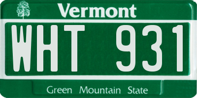 VT license plate WHT931
