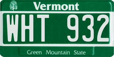 VT license plate WHT932