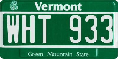 VT license plate WHT933